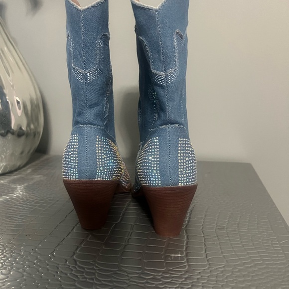 Blue Rhinestone Cowboy Boots - Picture 7 of 7